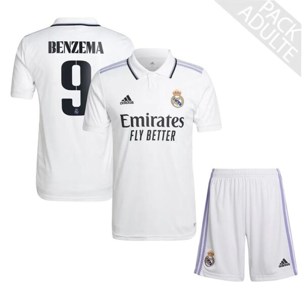 PACK REAL MADRID DOMICILE BENZEMA ADULTE SAISON 2022-2023