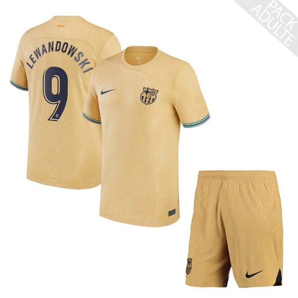 PACK FC BARCELONE EXTERIEUR LEWANDOWSKI ADULTE SAISON 2022-2023