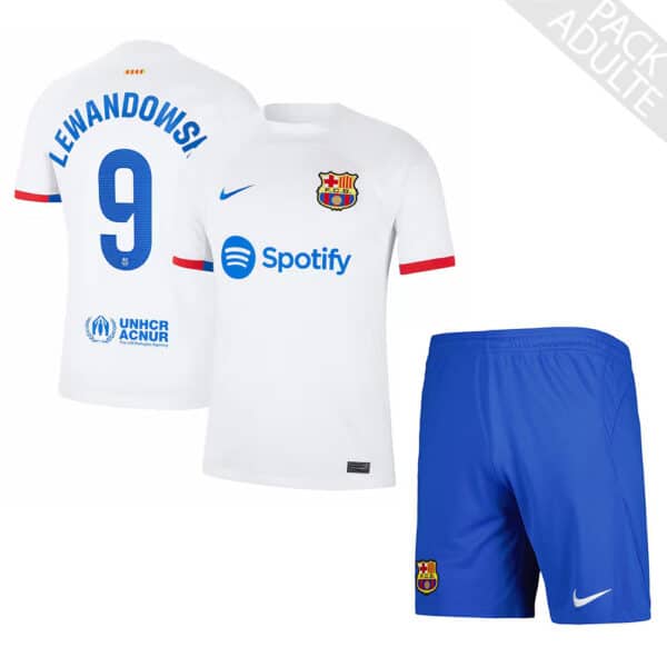 PACK FC BARCELONE EXTERIEUR LEWANDOWSKI ADULTE SAISON 2023-2024