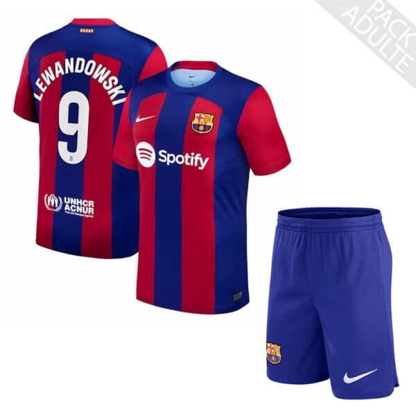 PACK FC BARCELONE DOMICILE LEWANDOWSKI ADULTE SAISON 2023-2024