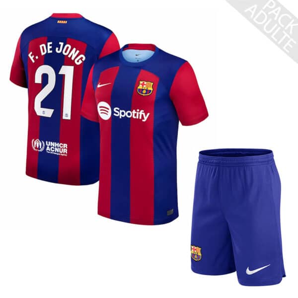 PACK FC BARCELONE DOMICILE FRENKIE DE JONG ADULTE SAISON 2023-2024