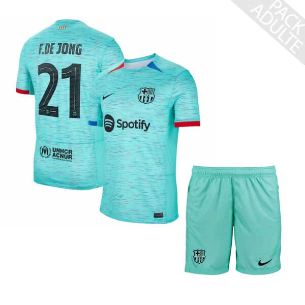 PACK FC BARCELONE THIRD FRENKIE DE JONG ADULTE SAISON 2023-2024