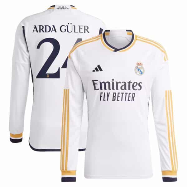 MAILLOT REAL MADRID DOMICILE MANCHES LONGUES ARDA GULER 2023-2024