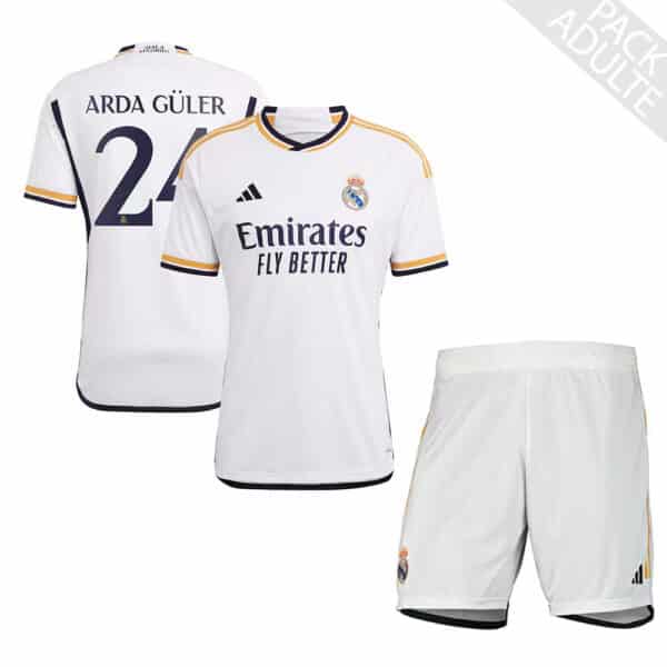 PACK REAL MADRID DOMICILE ARDA GULER ADULTE SAISON 2023-2024