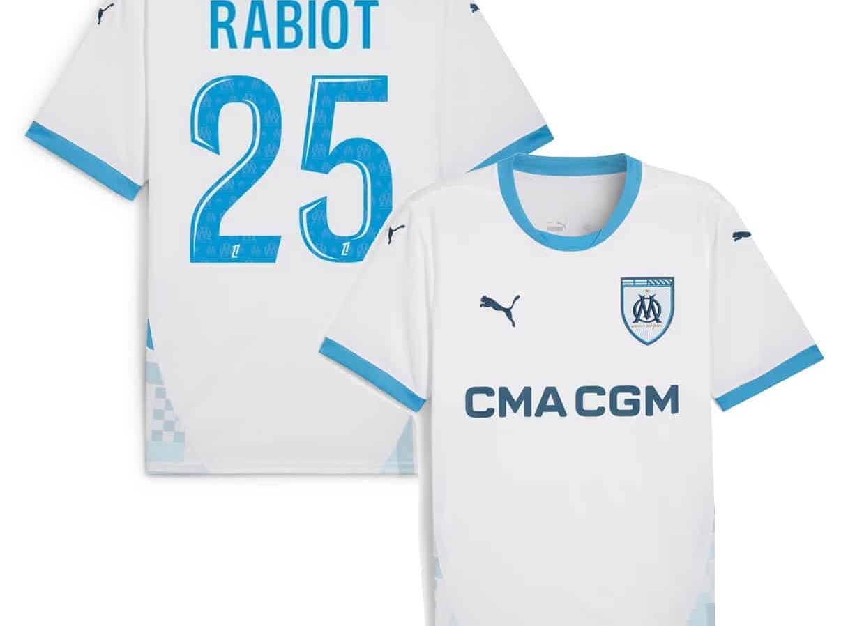 MAILLOT OLYMPIQUE DE MARSEILLE DOMICILE RABIOT SAISON 2024-2025