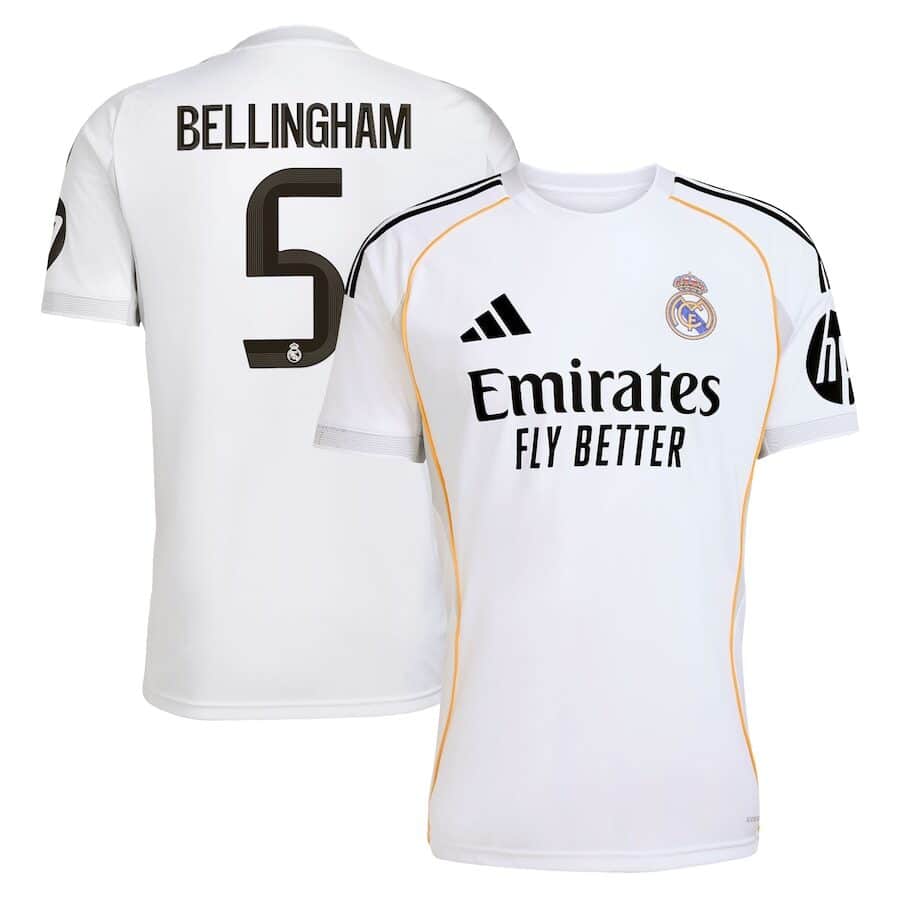 MAILLOT REAL MADRID DOMICILE BELLINGHAM SAISON 2025-2026